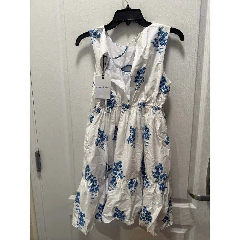 Jacquie the Label Daelyn Embroidered Flare Mini Dress Brunch Summer size S NWT - Picture 4 of 5